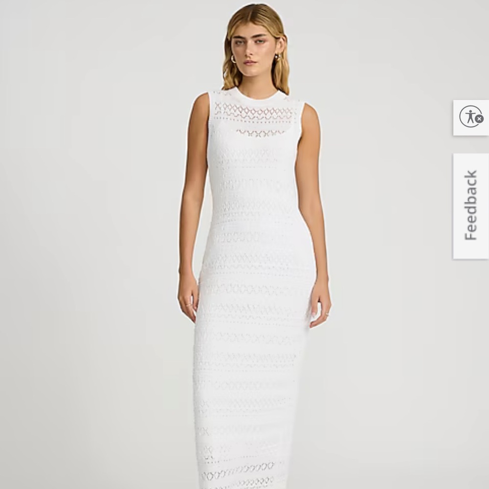 Express Crochet Crew Neck Sleeveless Midi Sweater Dress New with Tags never worn